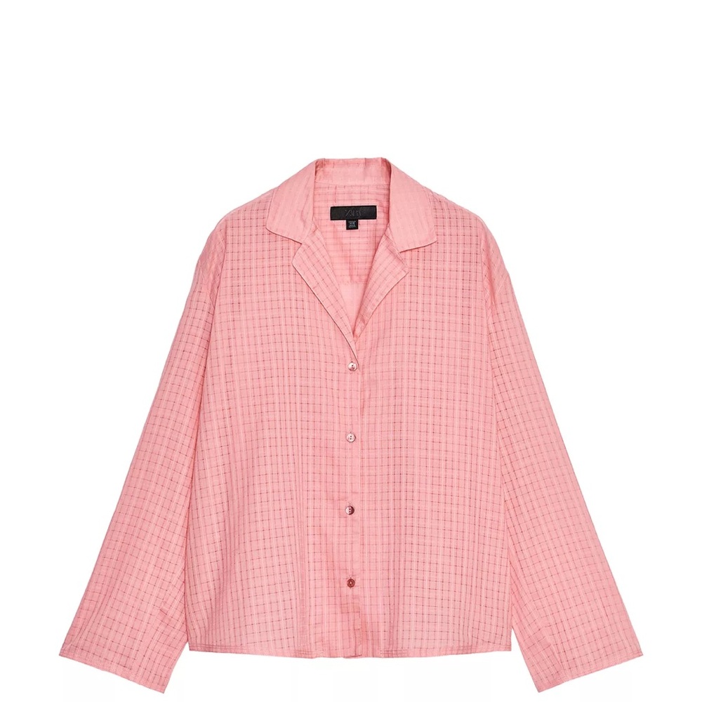 Zara Pink Button Down Shirt All Cotton